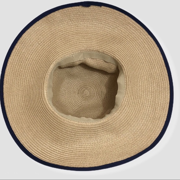 Coastal chic hat blue trim attached bow quiet minimalist capsule raw quiet lux - Picture 3 of 8